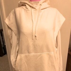 Athleta Sleeveless RetroPlush Cocoon Sweatshirt, size 1X in White Magnolia